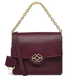 Radley London Apsley Road Heirloom Small Flapover Crossbody Bag Medium Dark Red